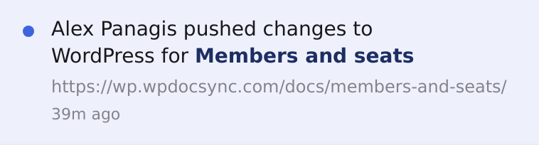 The Push button in the WP panel